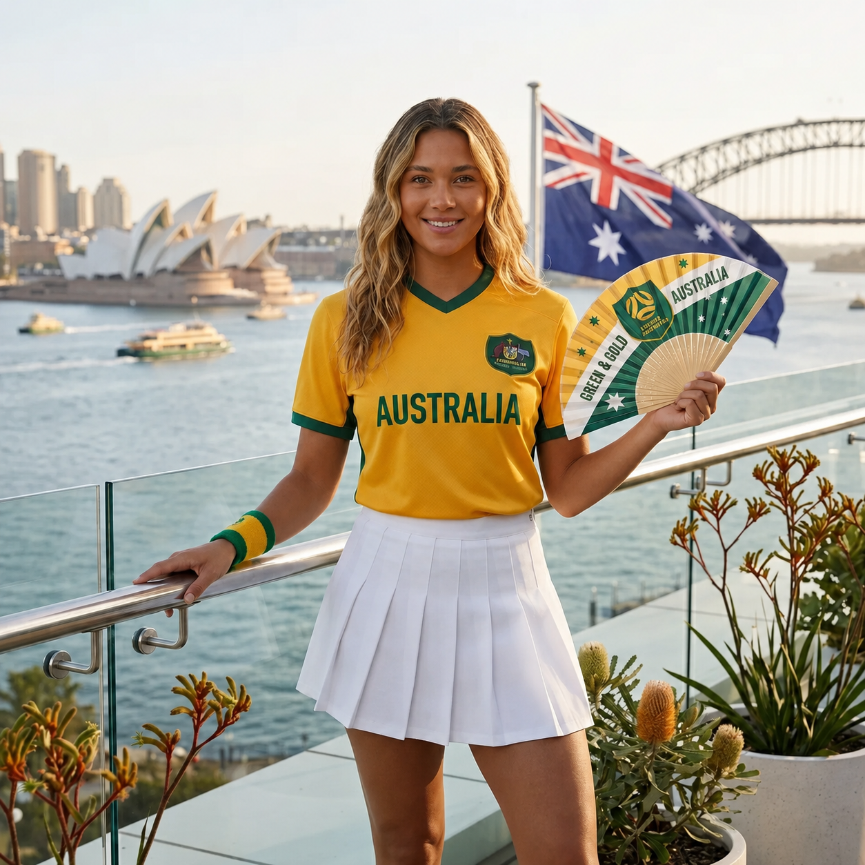 FIFA 2026 Australia Football Themed Two Piece Skirt Set For Women