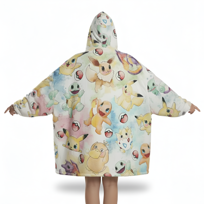 Pokemon Design Oversized Hooded Blanket Hoodie