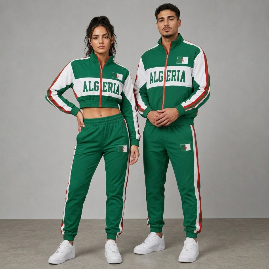 FIFA World Cup 2026 Themed Algeria Football Fan Sweatshirt And Jogger Set