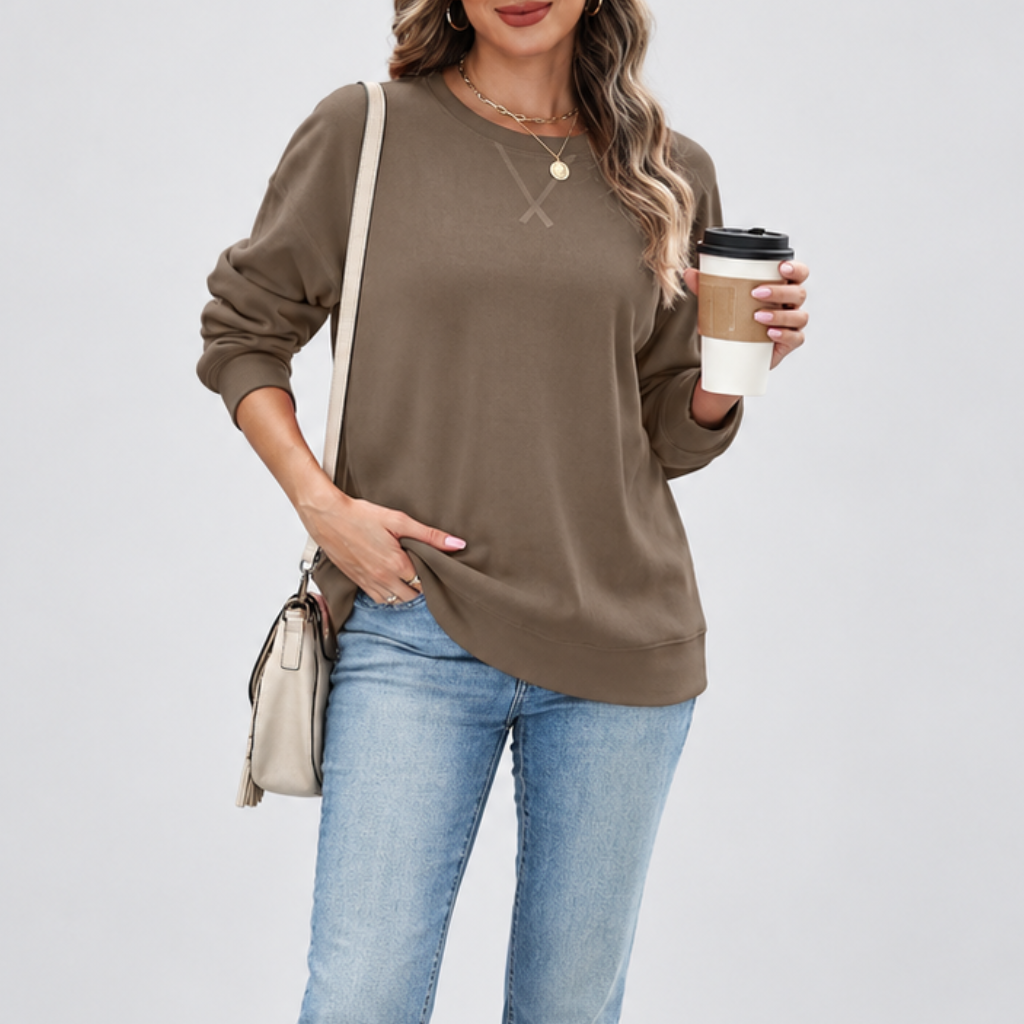 Long Sleeve Casual Sweatshirt Fall Pullover For Women
