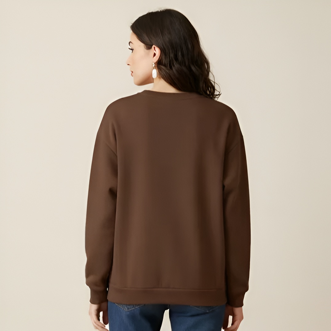 Cartoon Highland Cow Graphic Print Sweatshirt