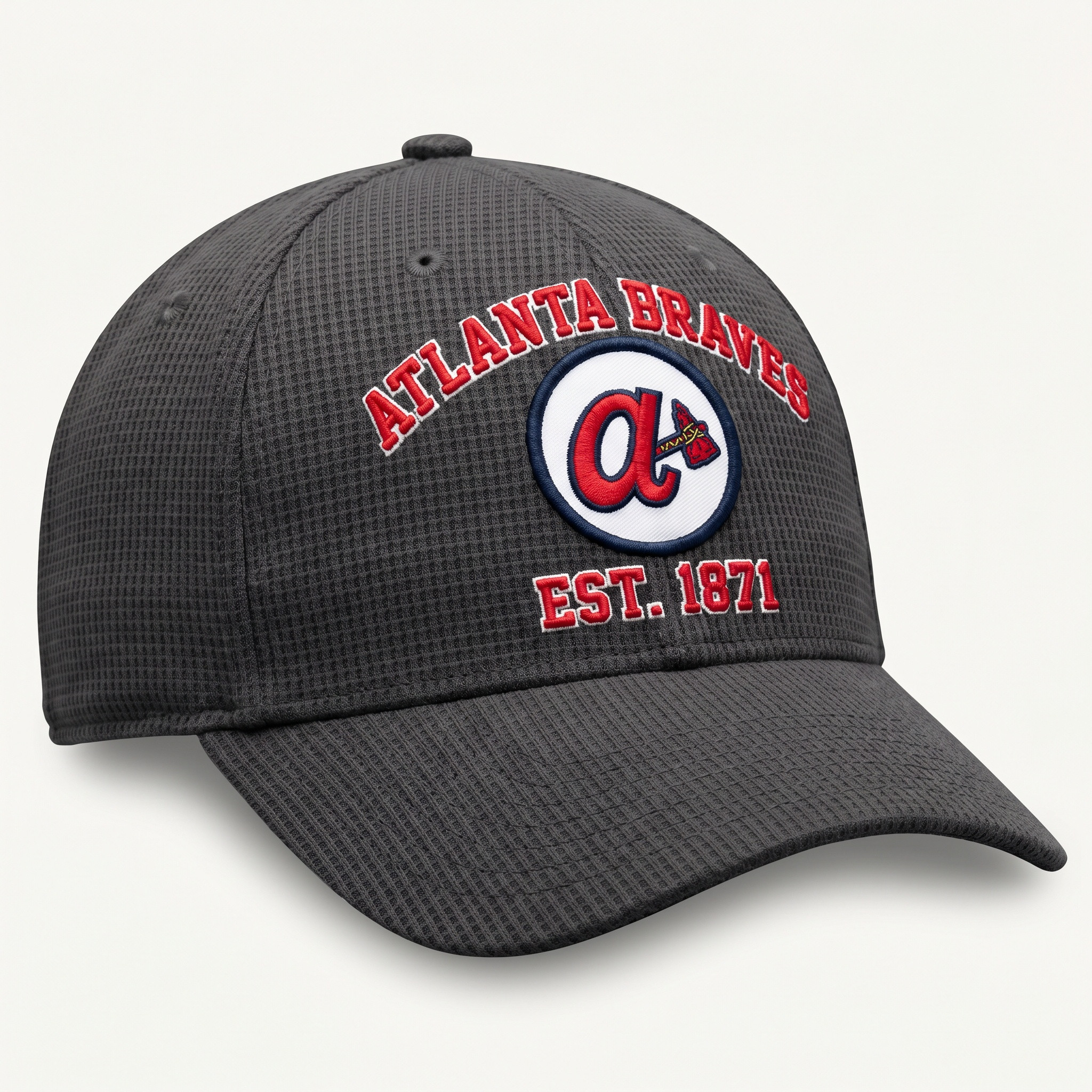 Atlanta Braves Waffle Knit Cap in Dark Gray