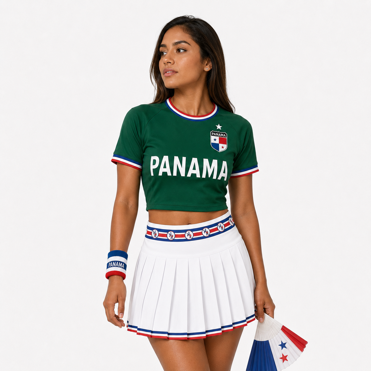 FIFA 2026 Panama Football Themed Two Piece Skirt Set For Women