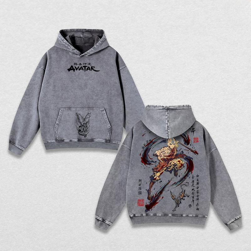 The Last Airbender Vintage Washed Heavy Cotton Oversized Hoodie