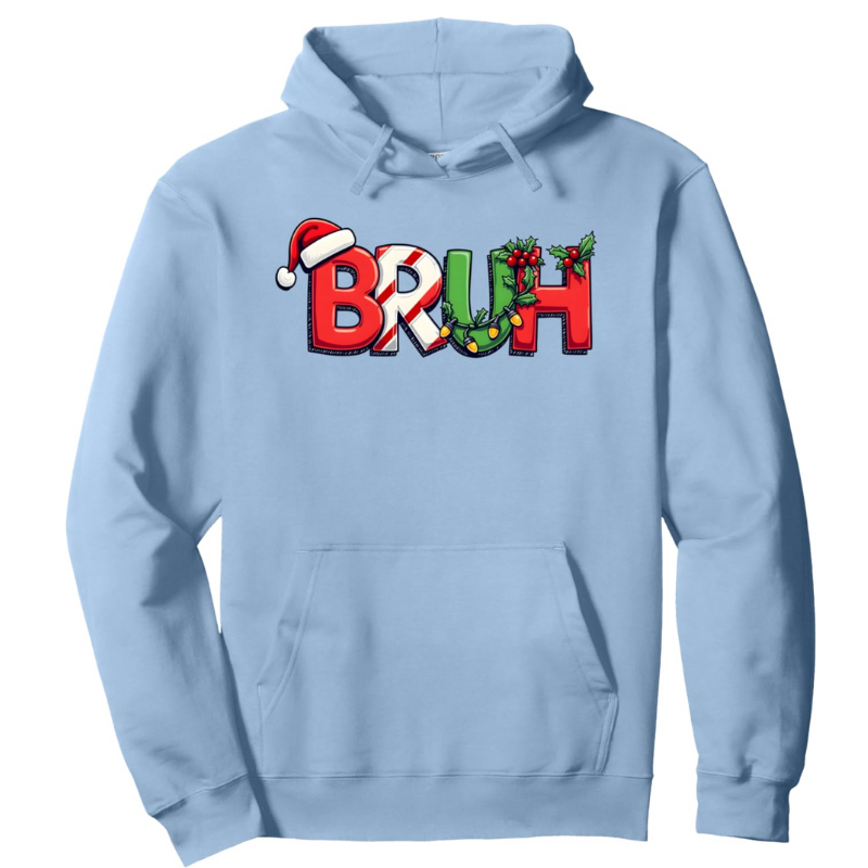 Funny Christmas Bruh Printed Pullover Hoodie