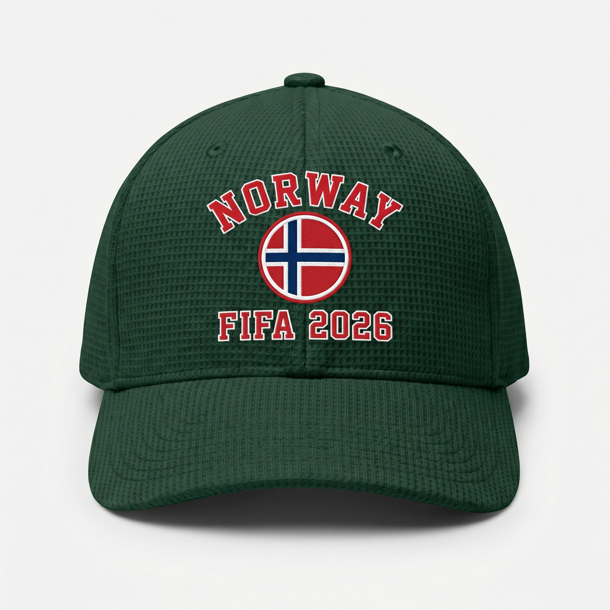 FIFA 2026 Norway waffle knit football fan cap green
