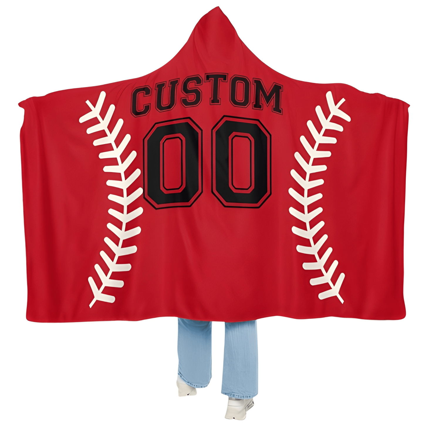 Custom Football Hooded Blanket With Name And Team Design For Sports Fans