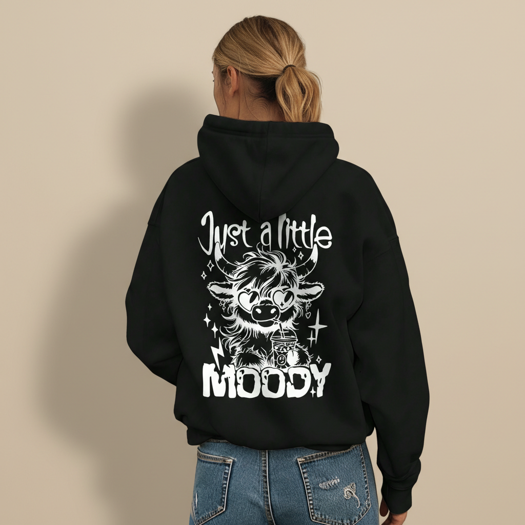 Highland Cow Graphic Print Oversized Hoodie
