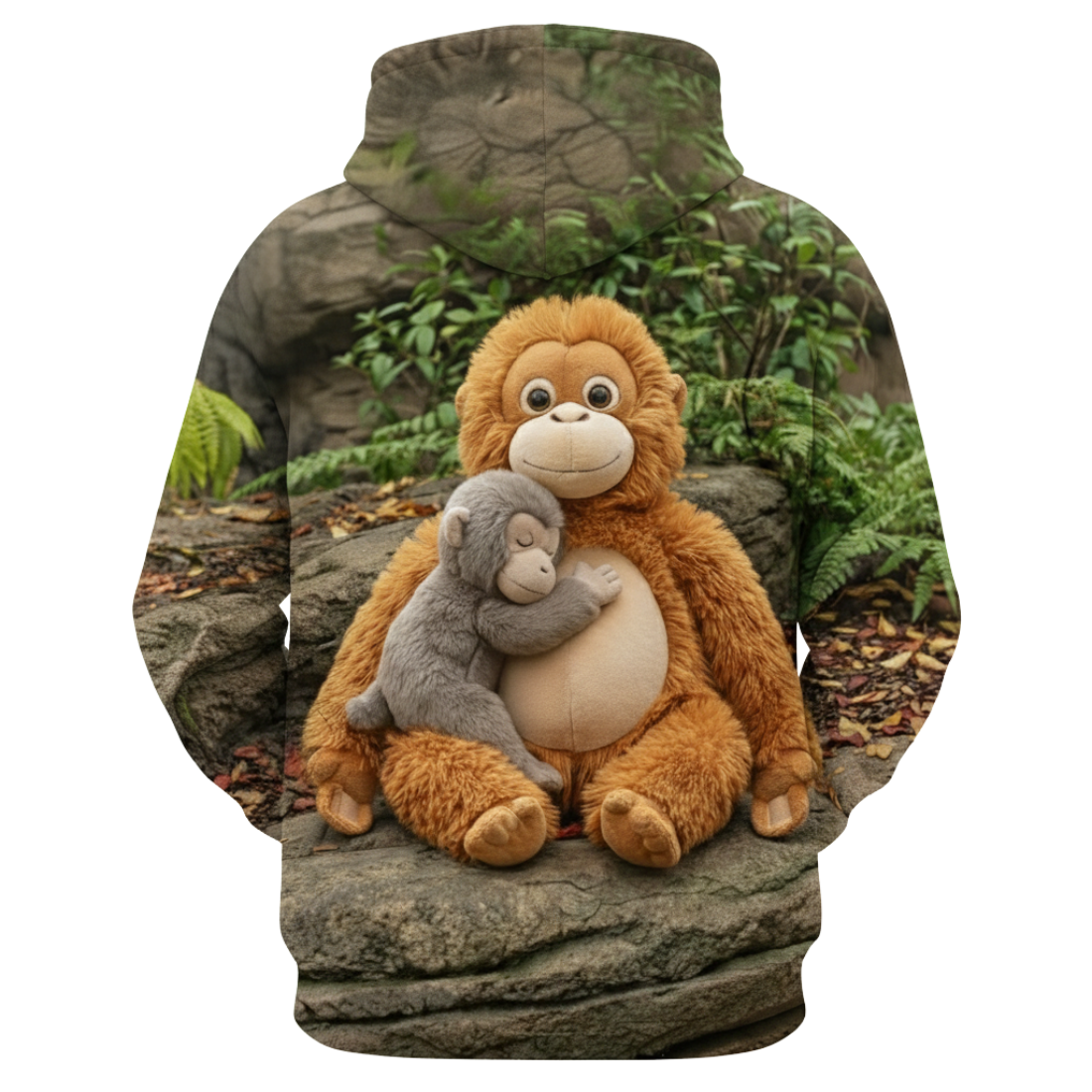 Mama And Punch Monkey Printed Pullover Hoodie