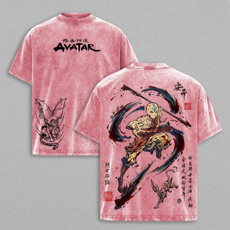 The Last Airbender Vintage Washed Heavy Cotton Oversized Hoodie