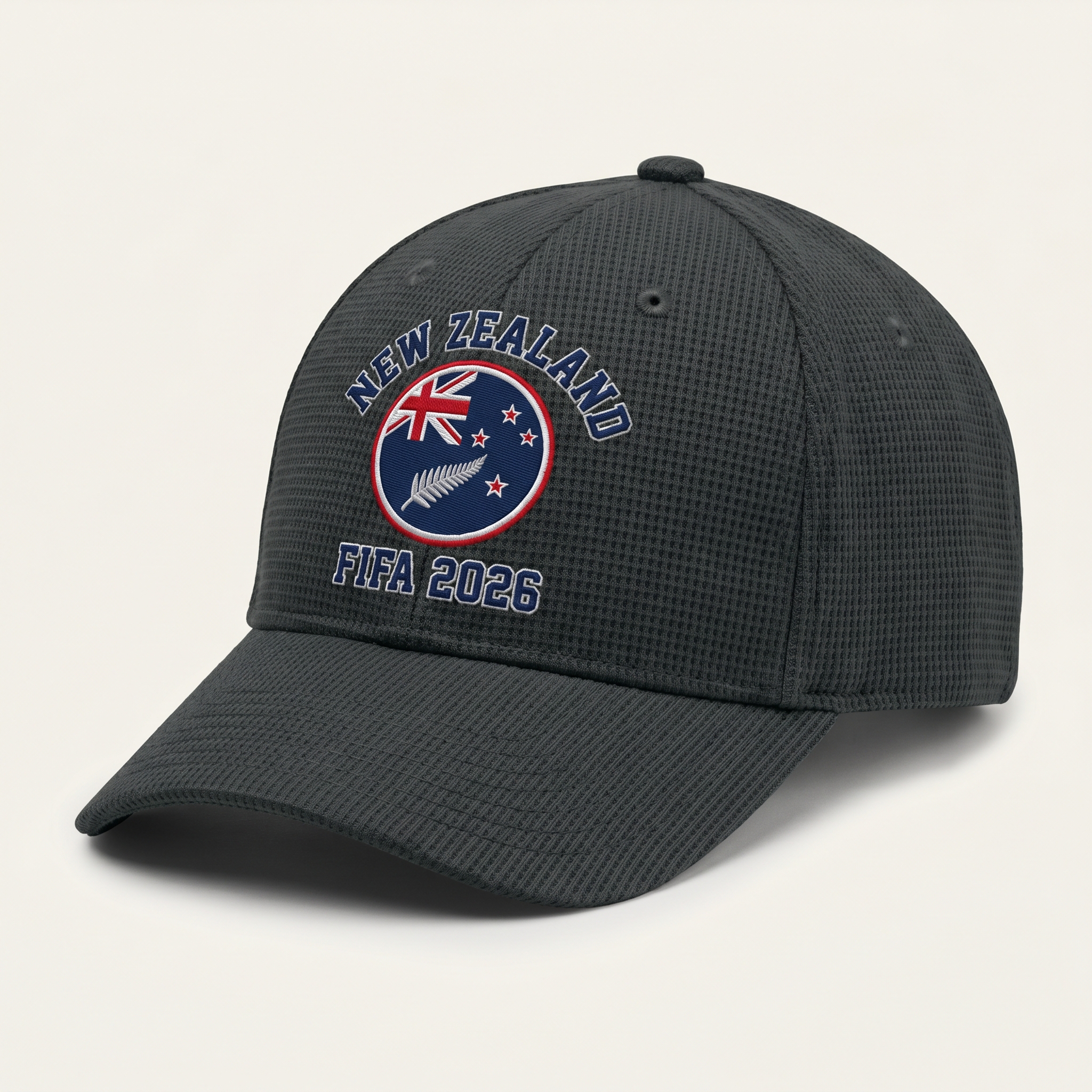 FIFA 2026 New Zealand Waffle Knit Cap in Dark Gray