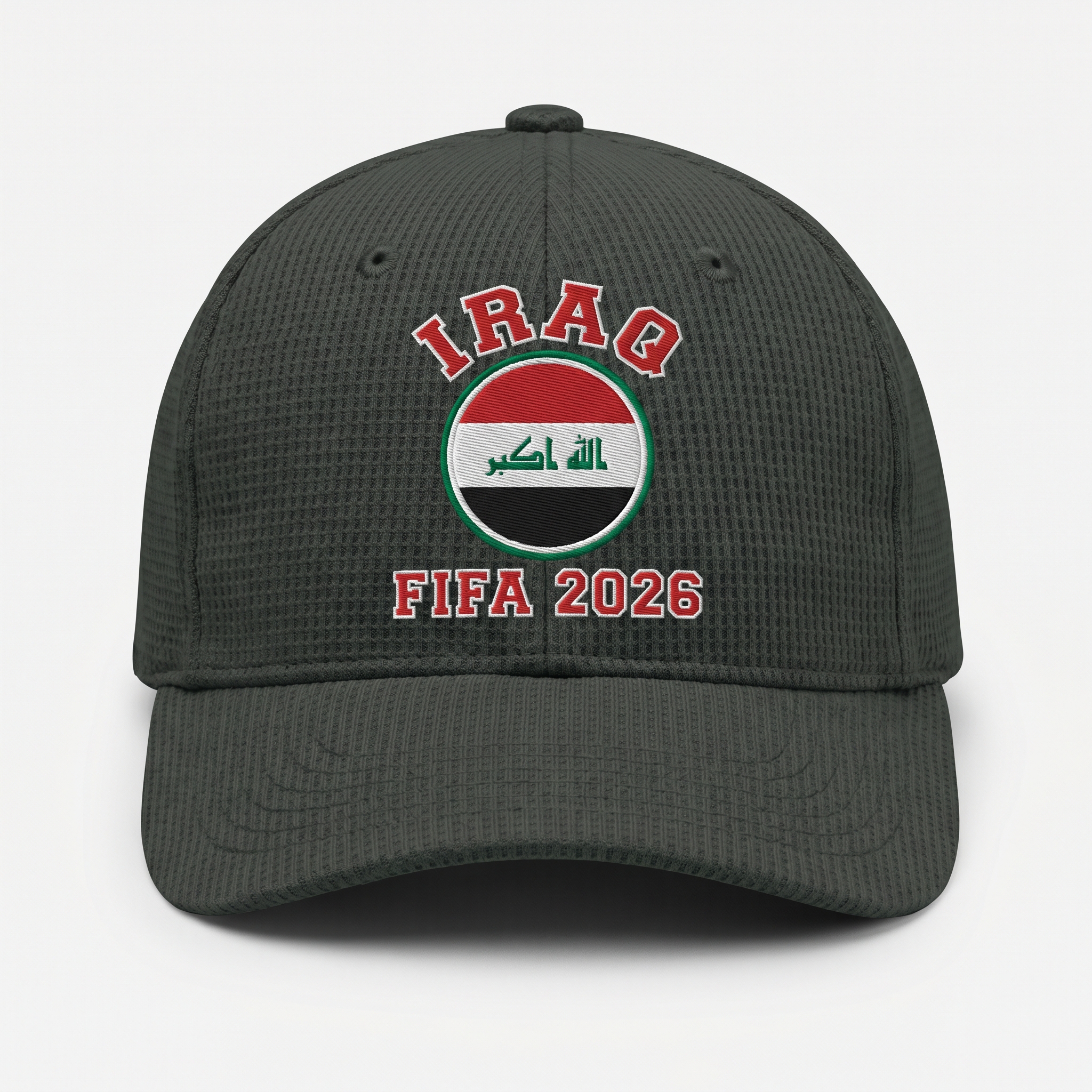 FIFA 2026 Iraq Waffle Knit Cap in Dark Gray