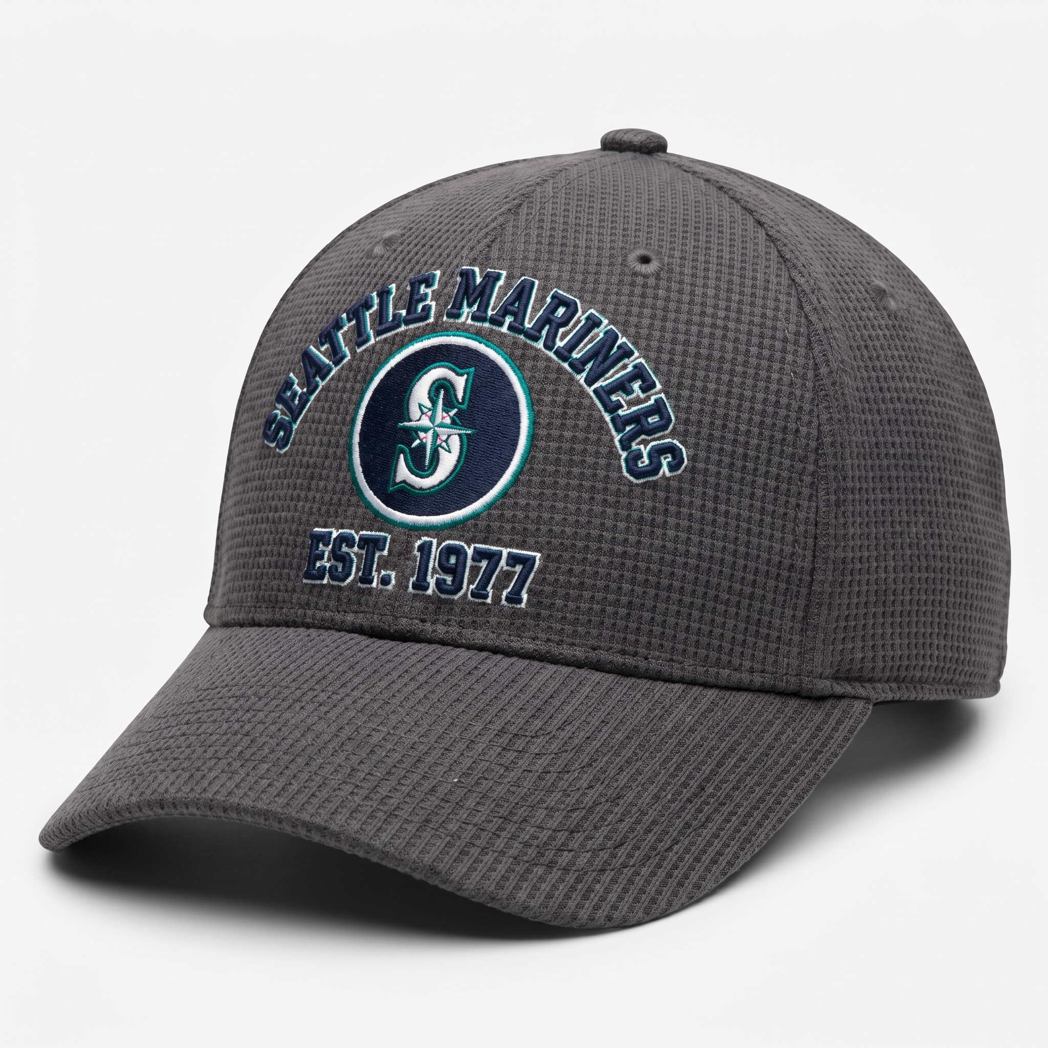 Seattle Mariners Waffle Knit Cap in Dark Gray