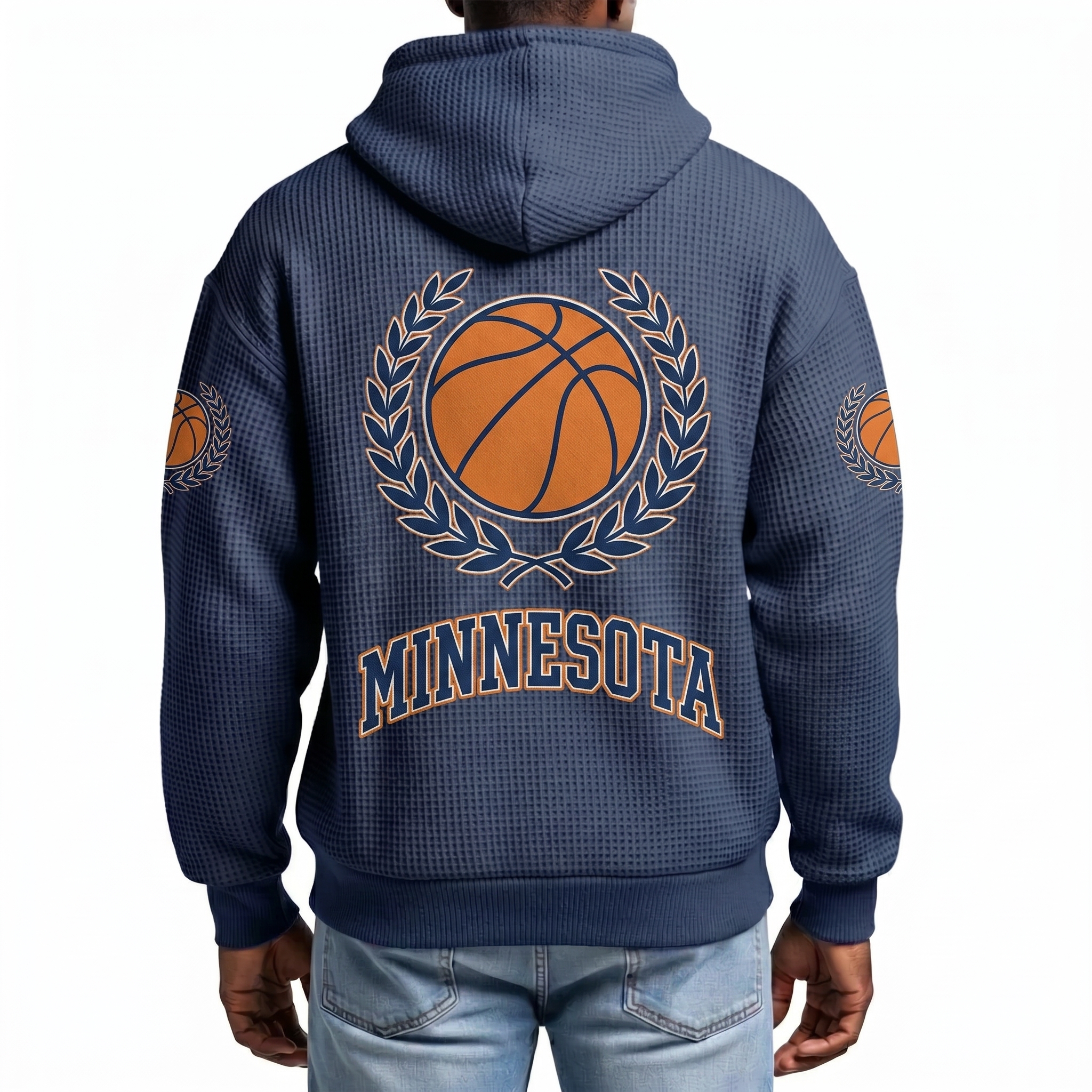 Minnesota Basketball EST 1989 Printed Waffle Quarter Zip Fan Hoodie