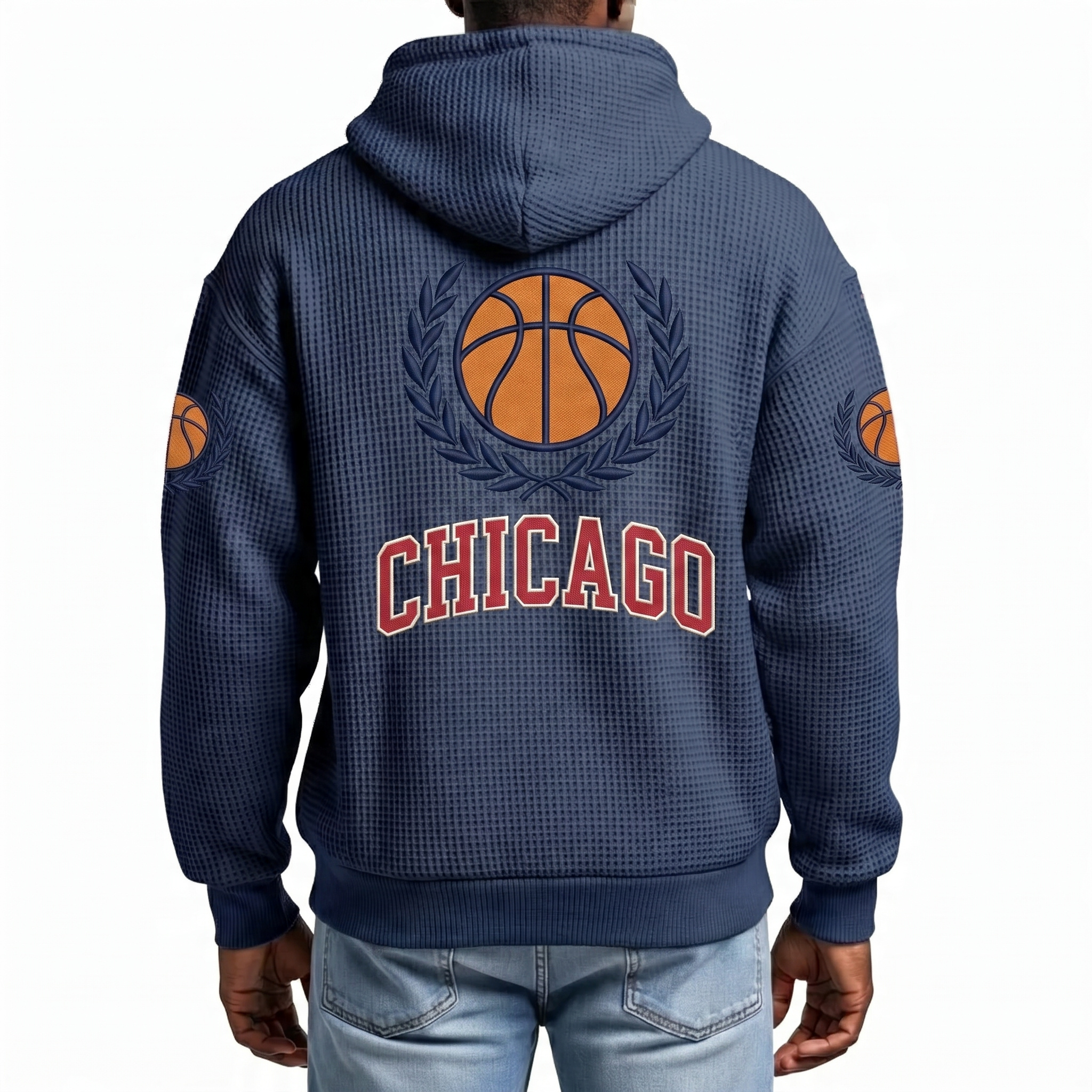 Chicago Basketball EST 1966 Printed Waffle Quarter Zip Fan Hoodie