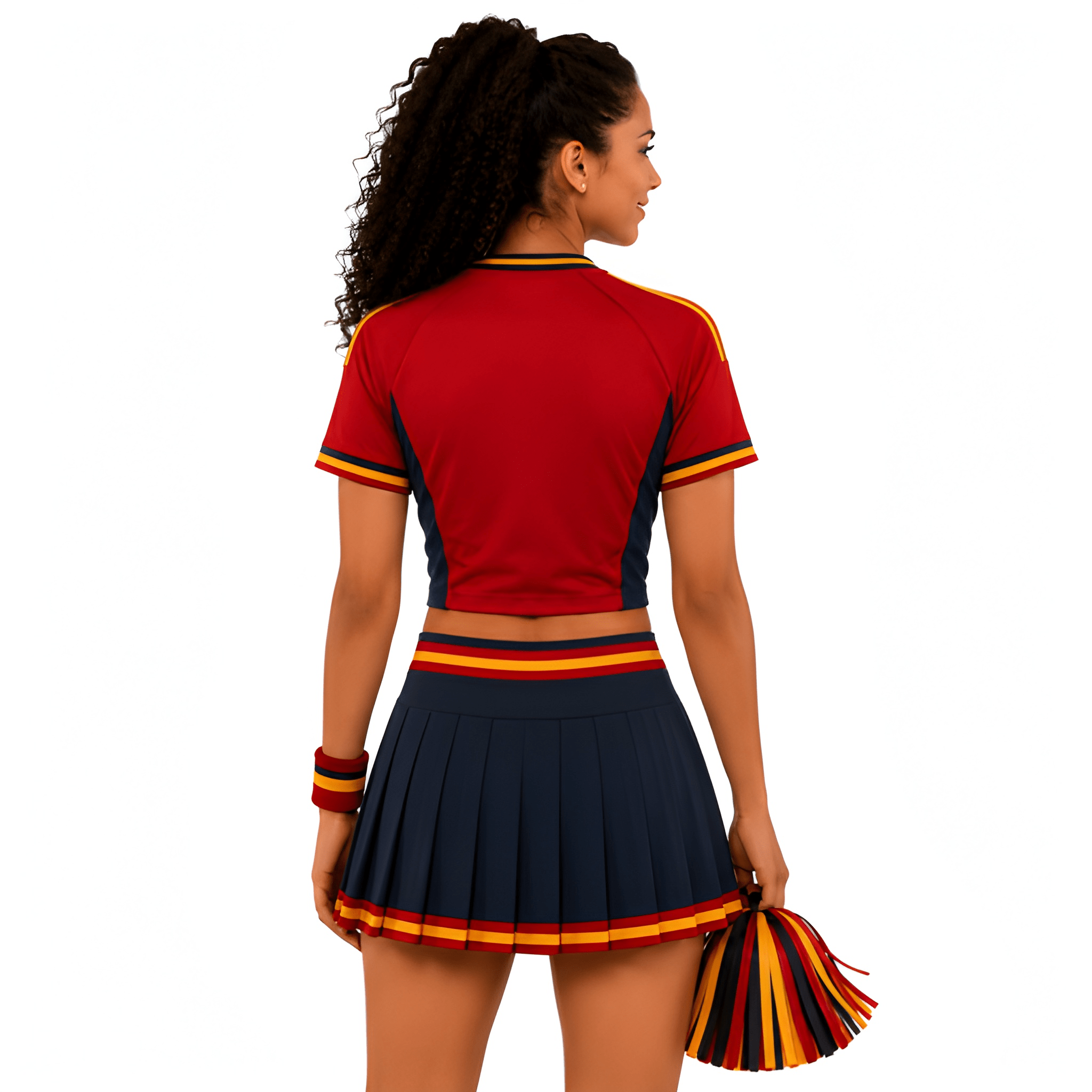 FIFA 2026 Spain Football Themed Two Piece Skirt Set For Women