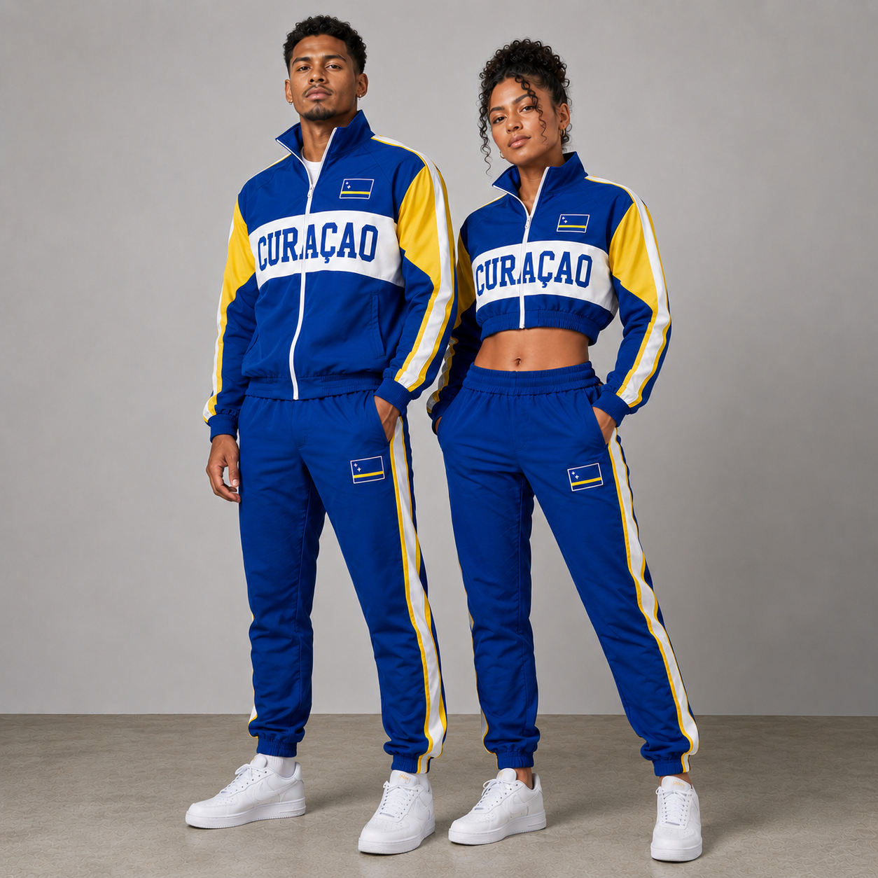 FIFA World Cup 2026 Themed Curacao Football Fan Sweatshirt And Jogger Set