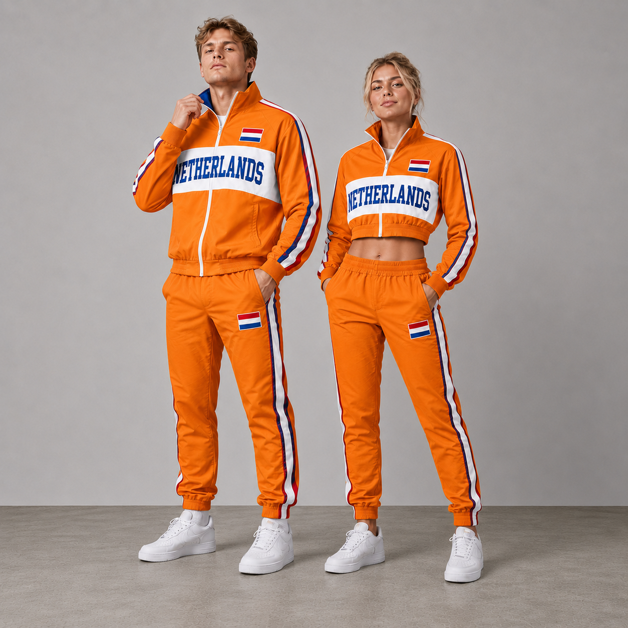 FIFA World Cup 2026 Themed Netherlands Football Fan Sweatshirt And Jogger Set