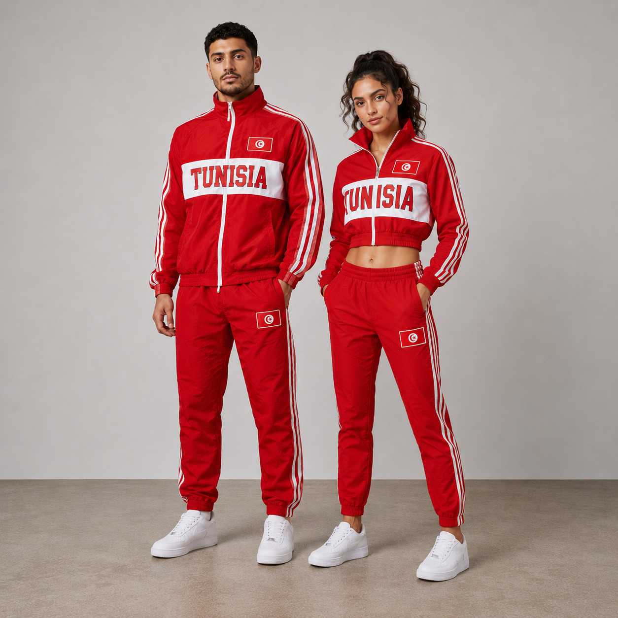 FIFA World Cup 2026 Themed Tunisia Football Fan Sweatshirt And Jogger Set