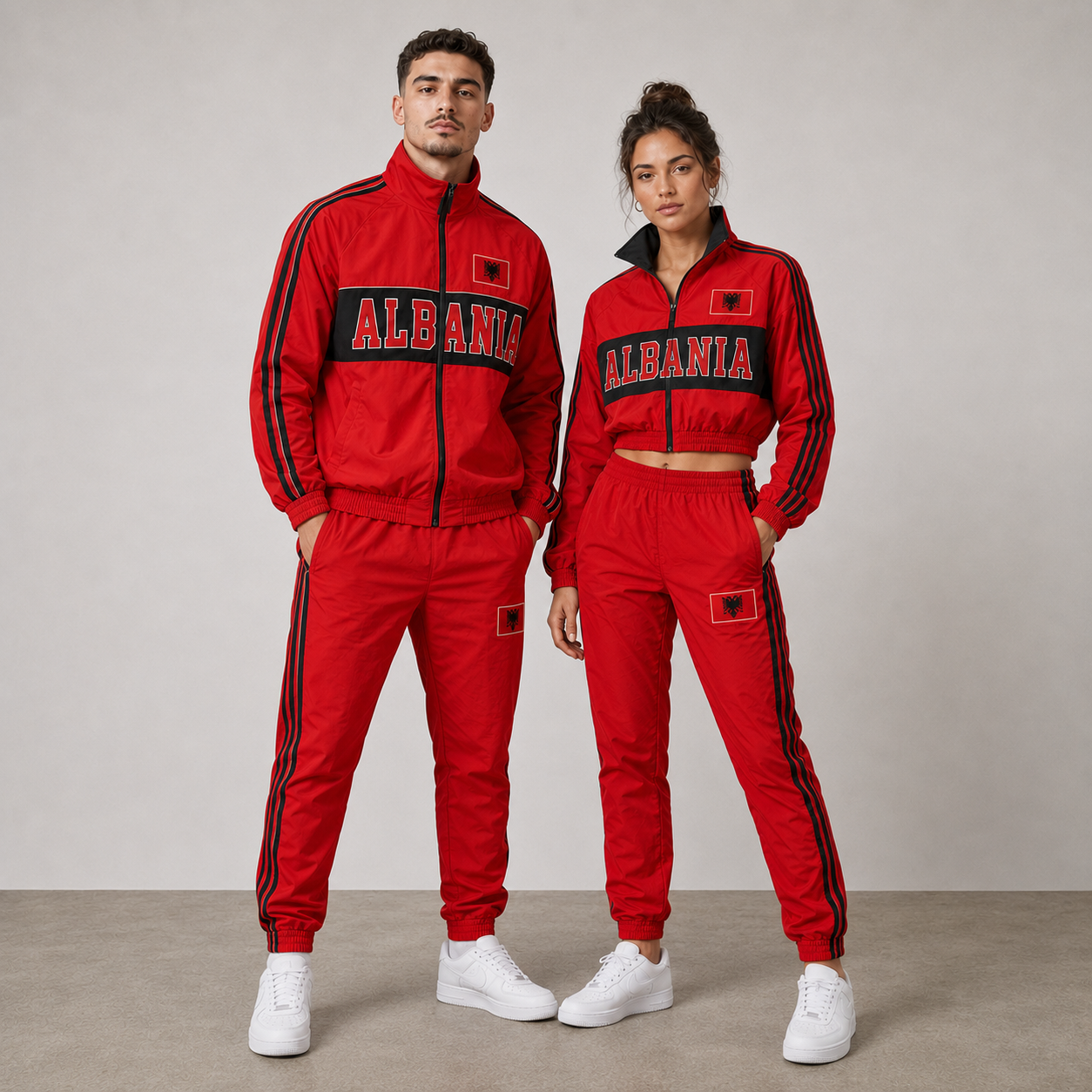 FIFA World Cup 2026 Themed Albania Football Fan Sweatshirt And Jogger Set