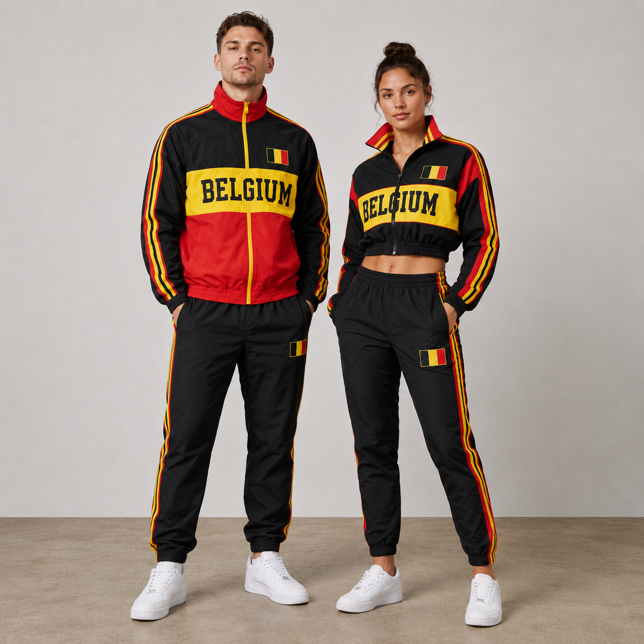 FIFA World Cup 2026 Themed Belgium Football Fan Sweatshirt And Jogger Set