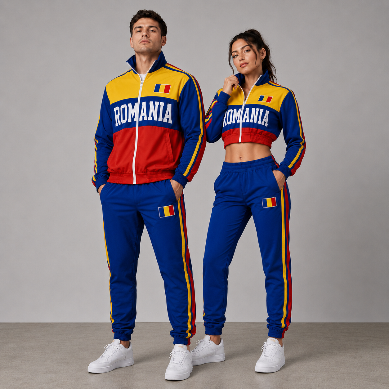 FIFA World Cup 2026 Themed Romania Football Fan Sweatshirt And Jogger Set