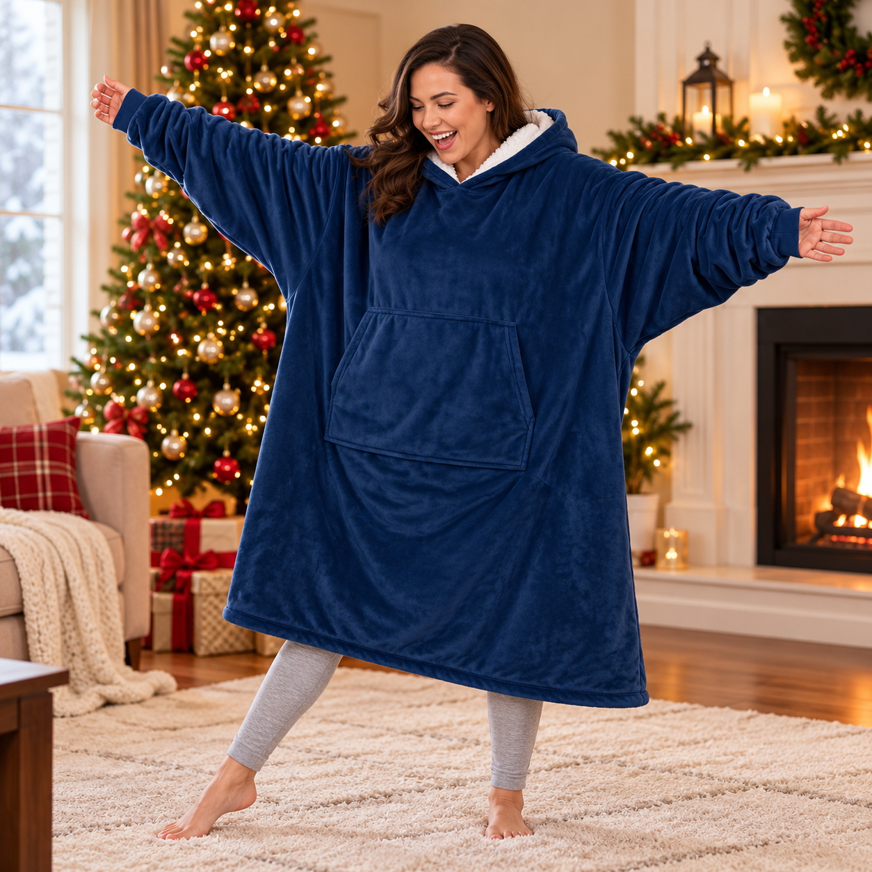 Oversized Wearable Blanket Sweatshirt For Men And Women