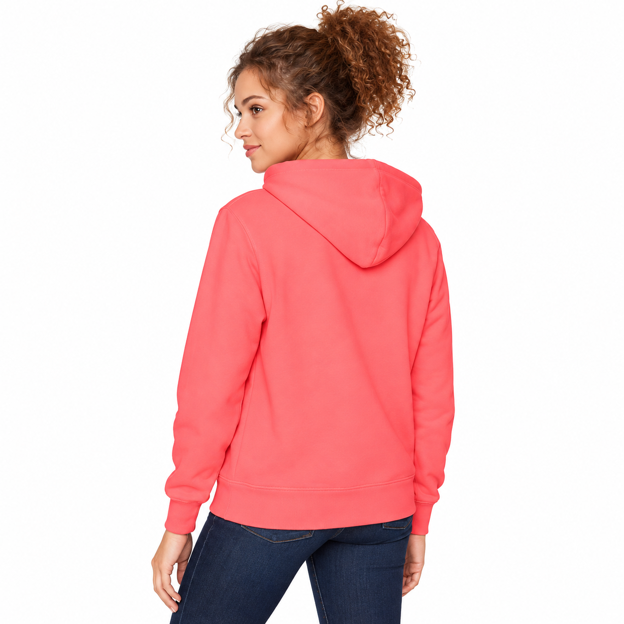 Regular Fit Midweight Fleece Pullover Hoodie With Kangaroo Pockets For Women