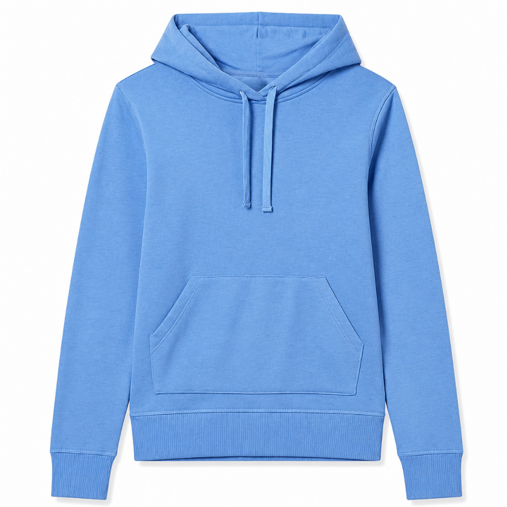 Regular Fit Midweight Fleece Pullover Hoodie With Kangaroo Pockets For Women