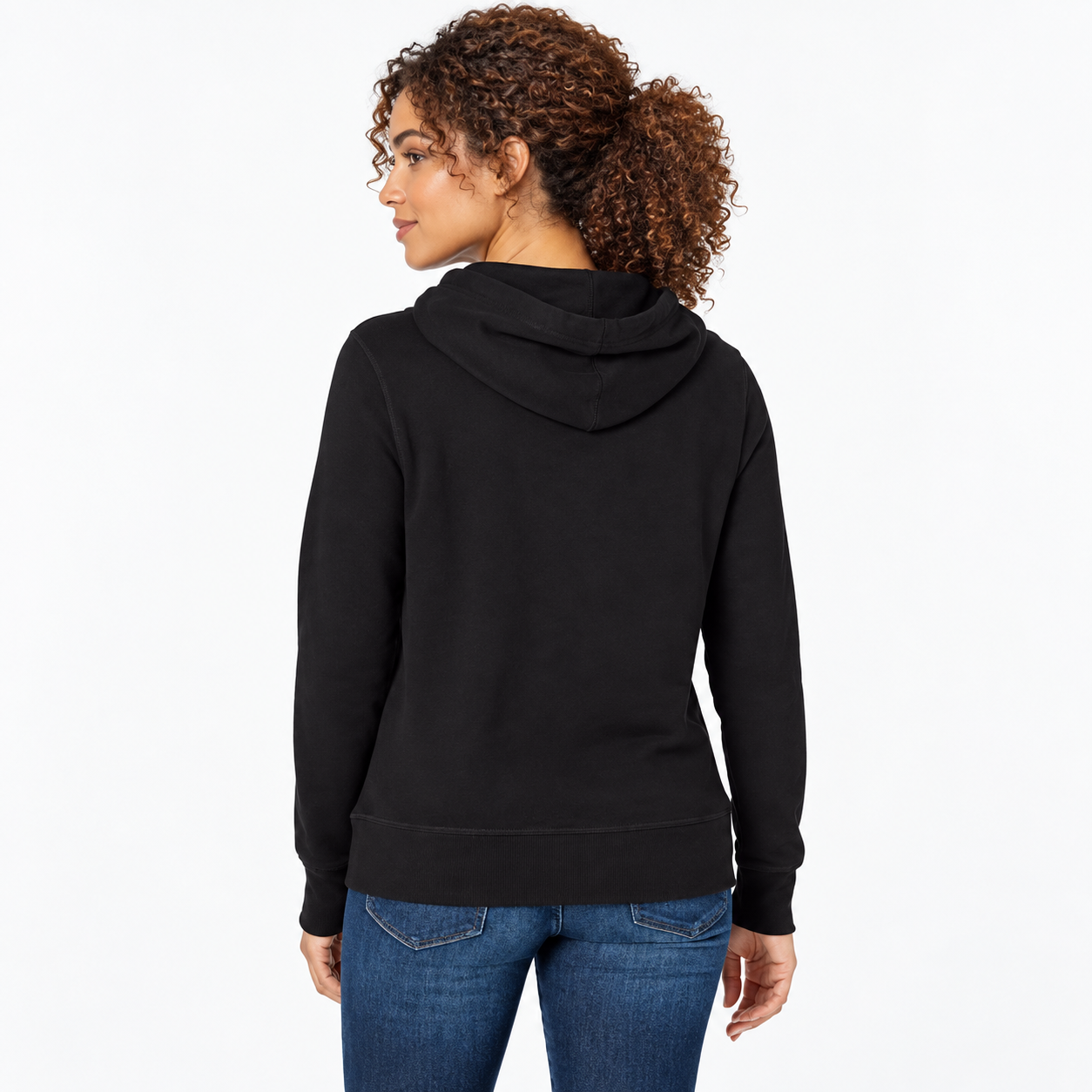 Regular Fit Midweight Fleece Pullover Hoodie With Kangaroo Pockets For Women