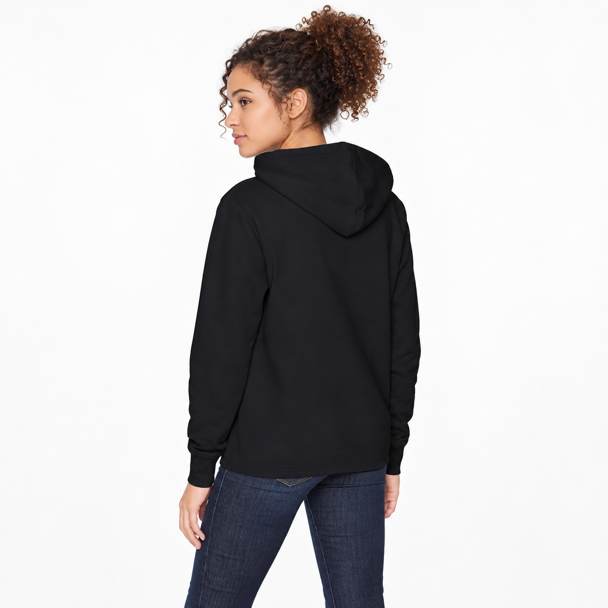 Regular Fit Midweight Fleece Pullover Hoodie With Kangaroo Pockets For Women