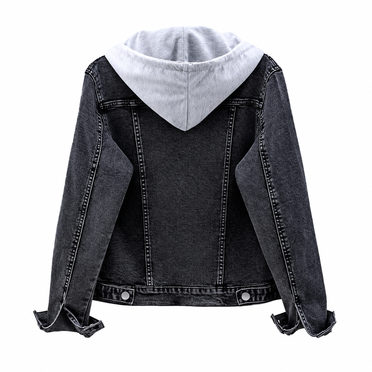 Casual Detachable Hoodie Denim Jacket For Women