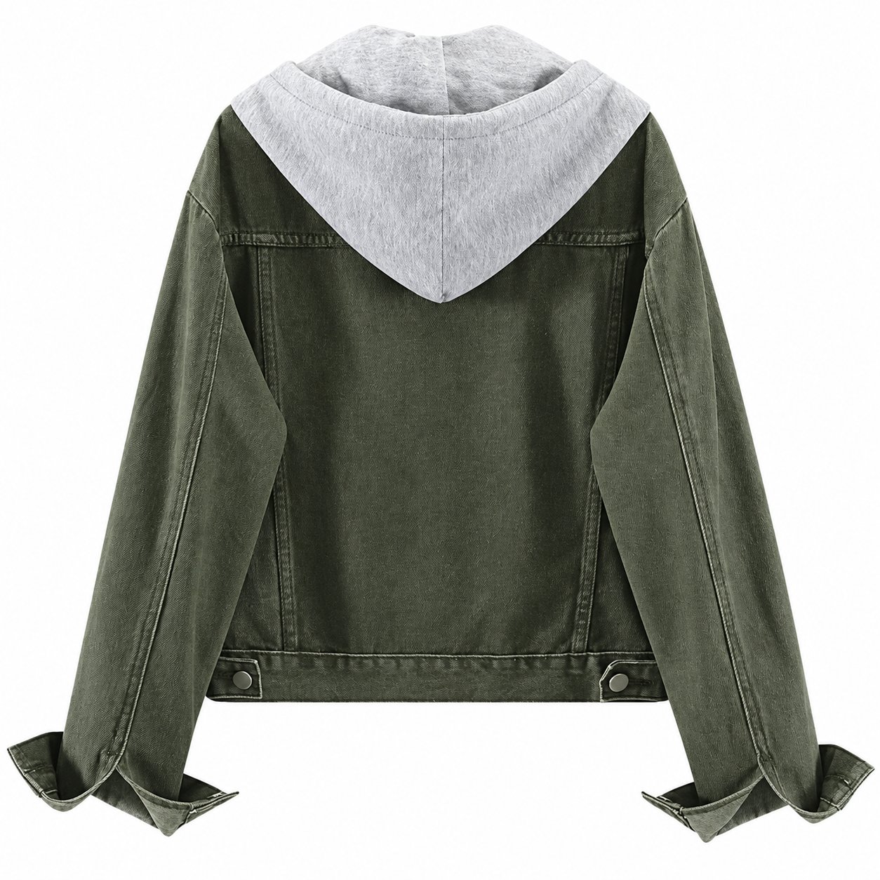 Casual Detachable Hoodie Denim Jacket For Women