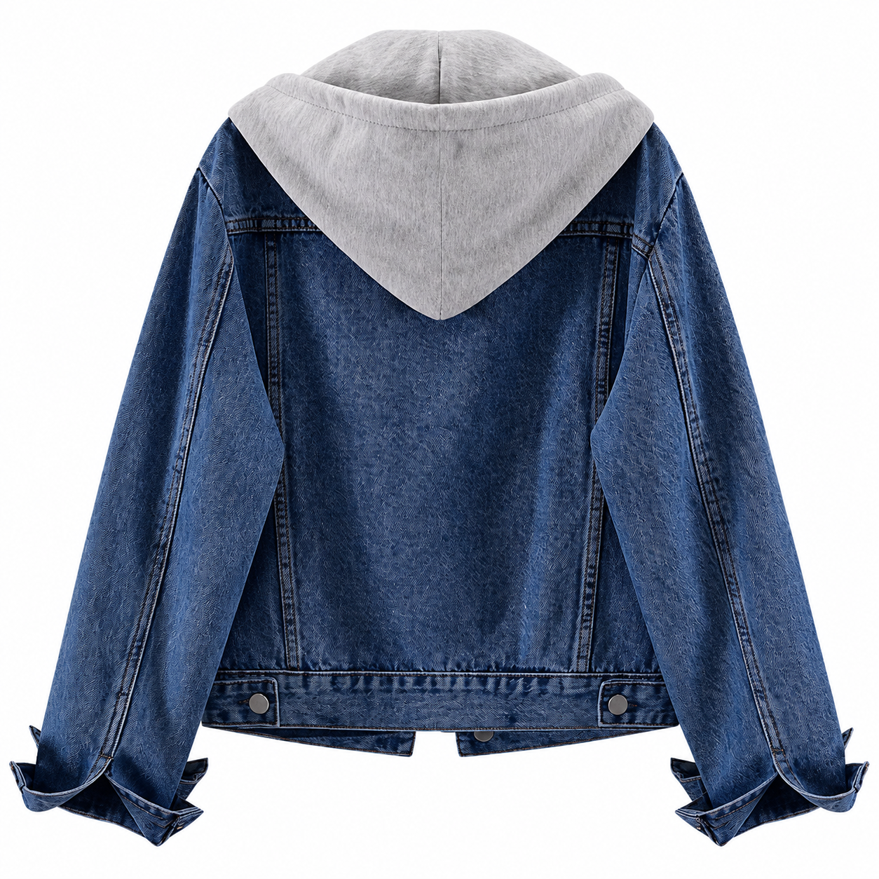 Casual Detachable Hoodie Denim Jacket For Women