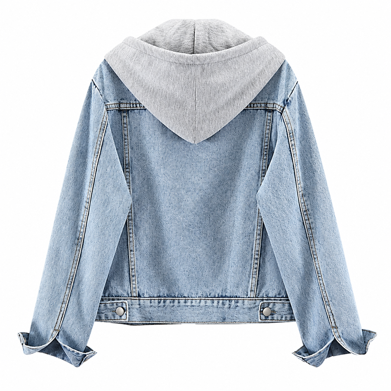 Casual Detachable Hoodie Denim Jacket For Women