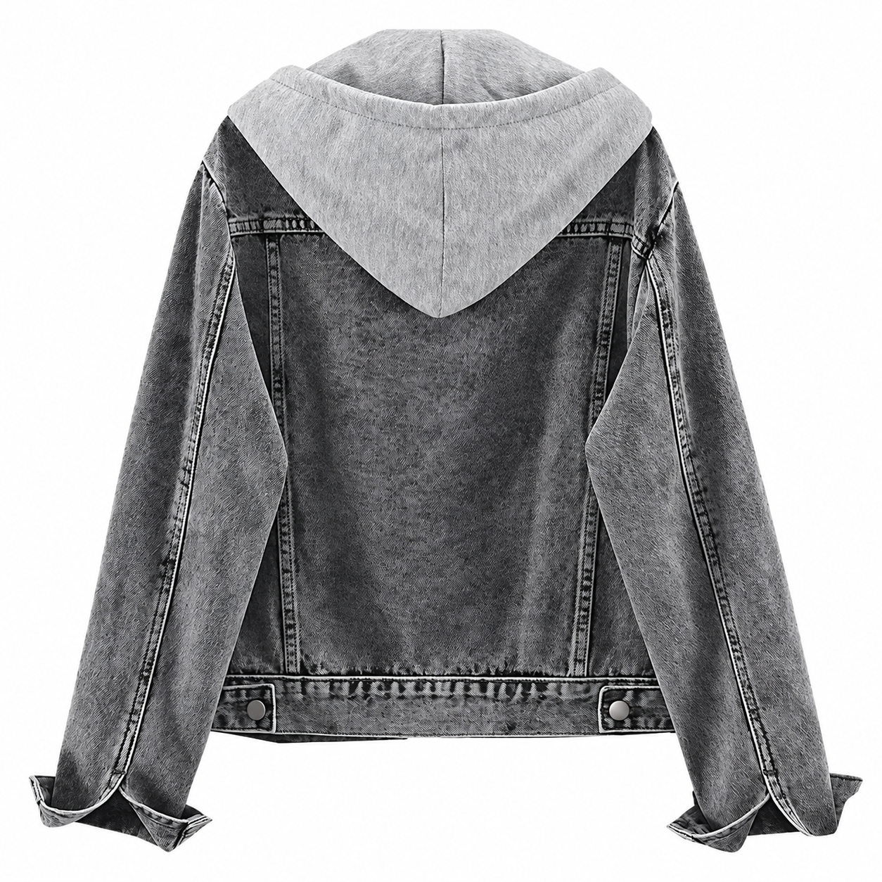 Casual Detachable Hoodie Denim Jacket For Women