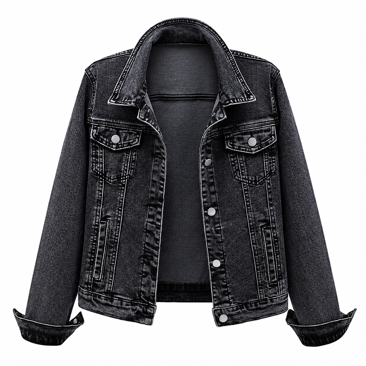 Casual Detachable Hoodie Denim Jacket For Women