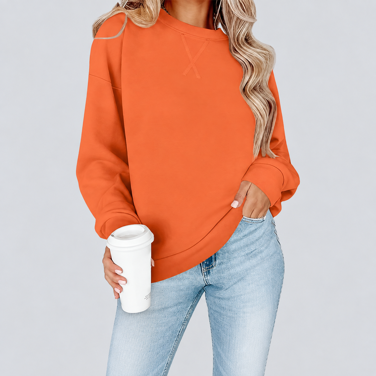 Long Sleeve Casual Sweatshirt Fall Pullover For Women