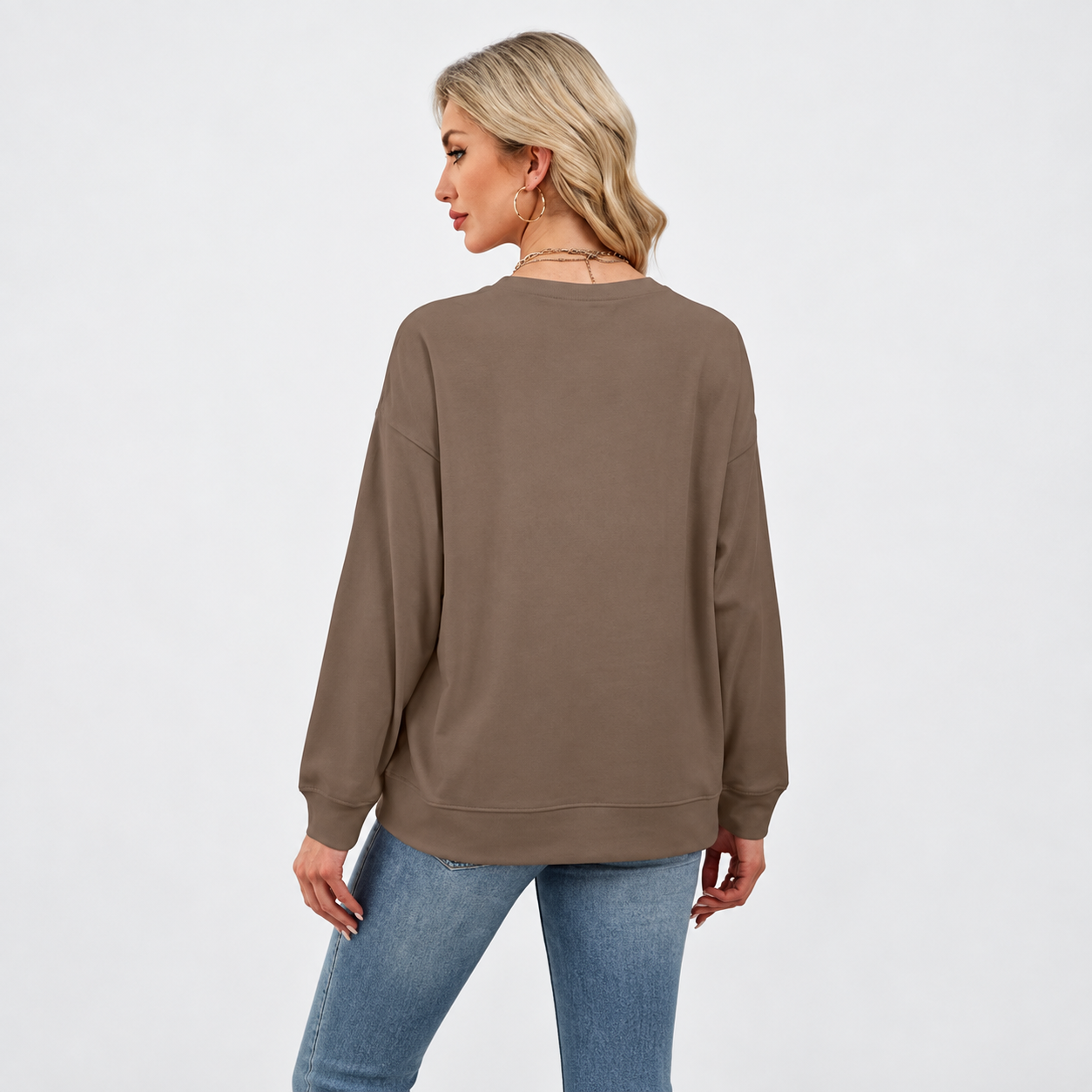 Long Sleeve Casual Sweatshirt Fall Pullover For Women