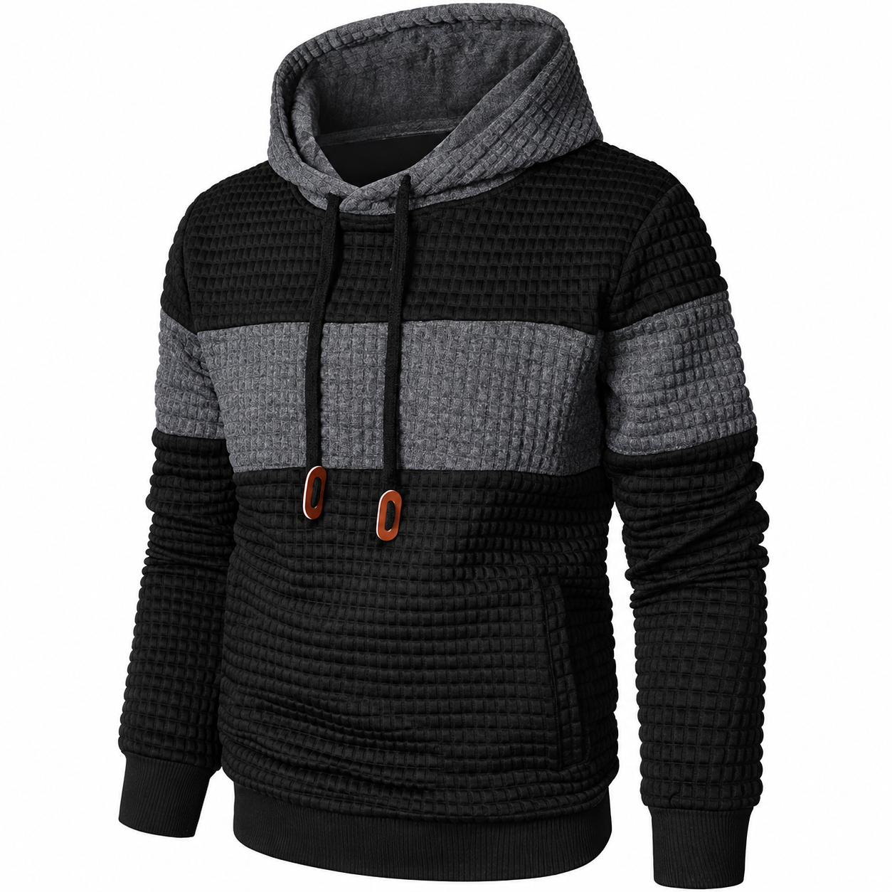 Long Sleeve Colorblock Hooded Sweatshirt For Men