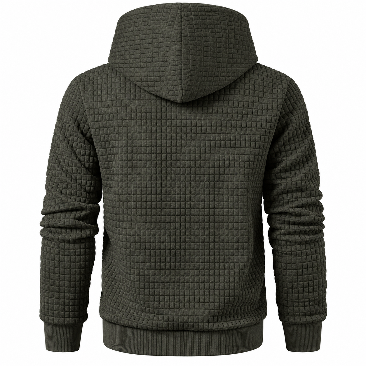 Long Sleeve Pullover Patchwork Plaid Hoodie For Men