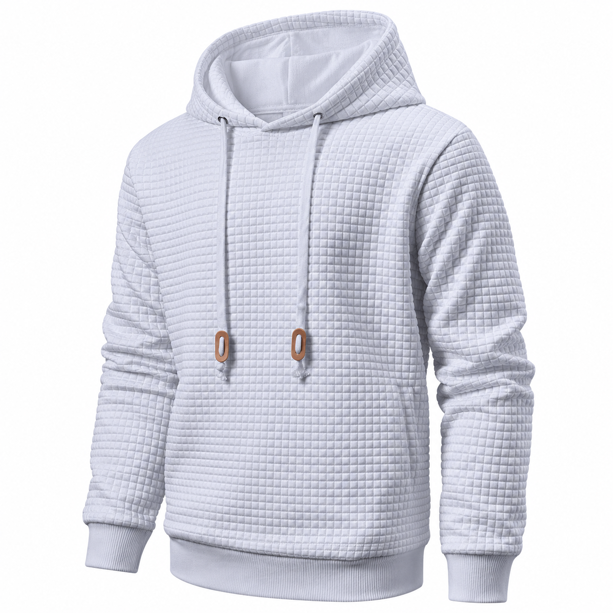 Long Sleeve Pullover Patchwork Plaid Hoodie For Men