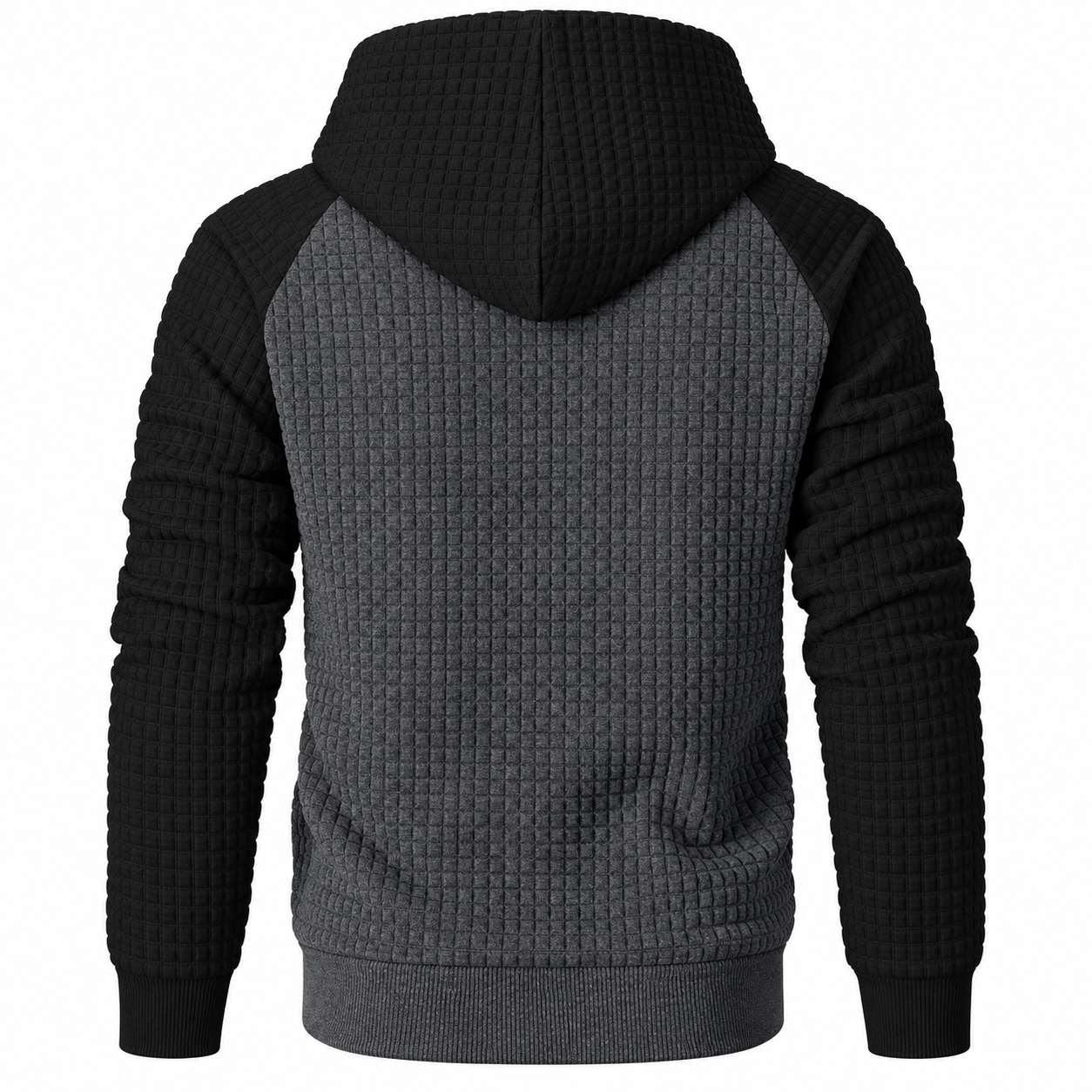 Long Sleeve Pullover Patchwork Plaid Hoodie For Men