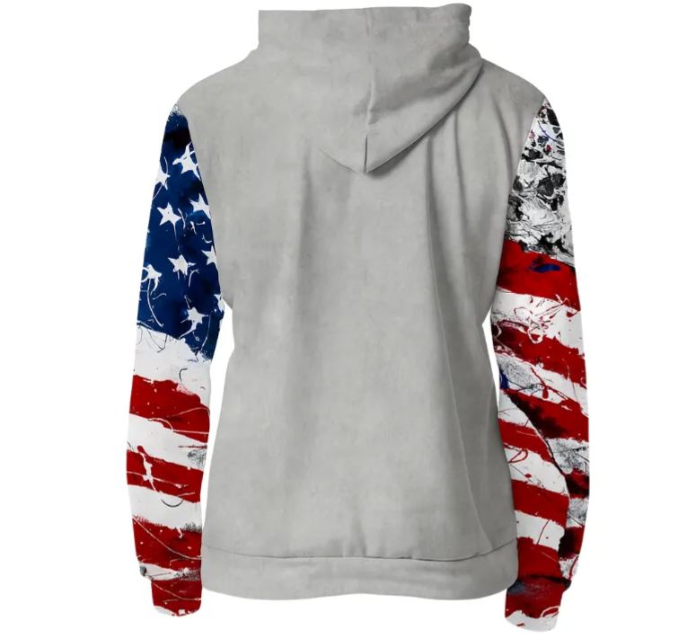 Men Flag Hooded Sweatshirt Casual Pullover 