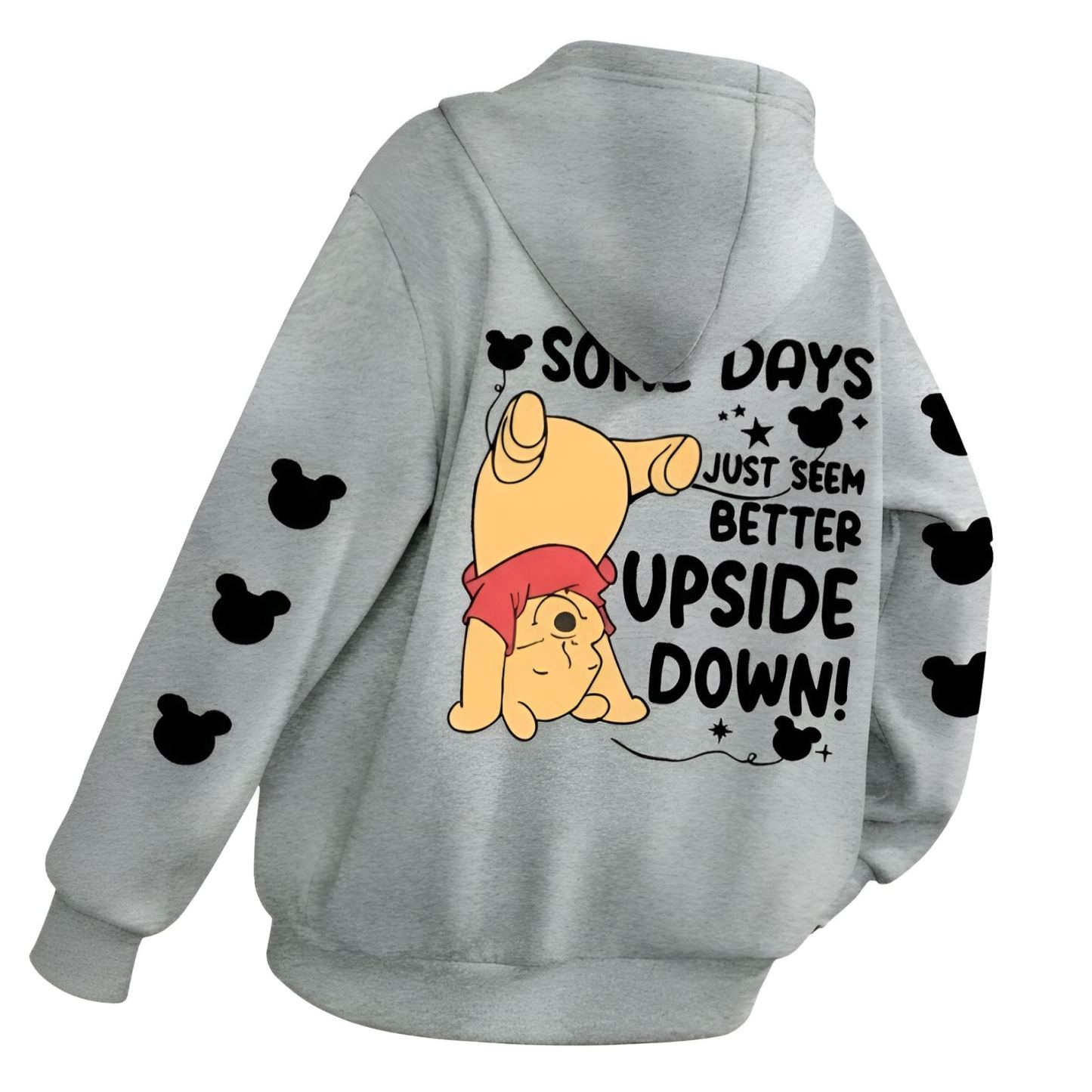 Some Days Just Seem Upside Cartoon Print Pullover Hooded