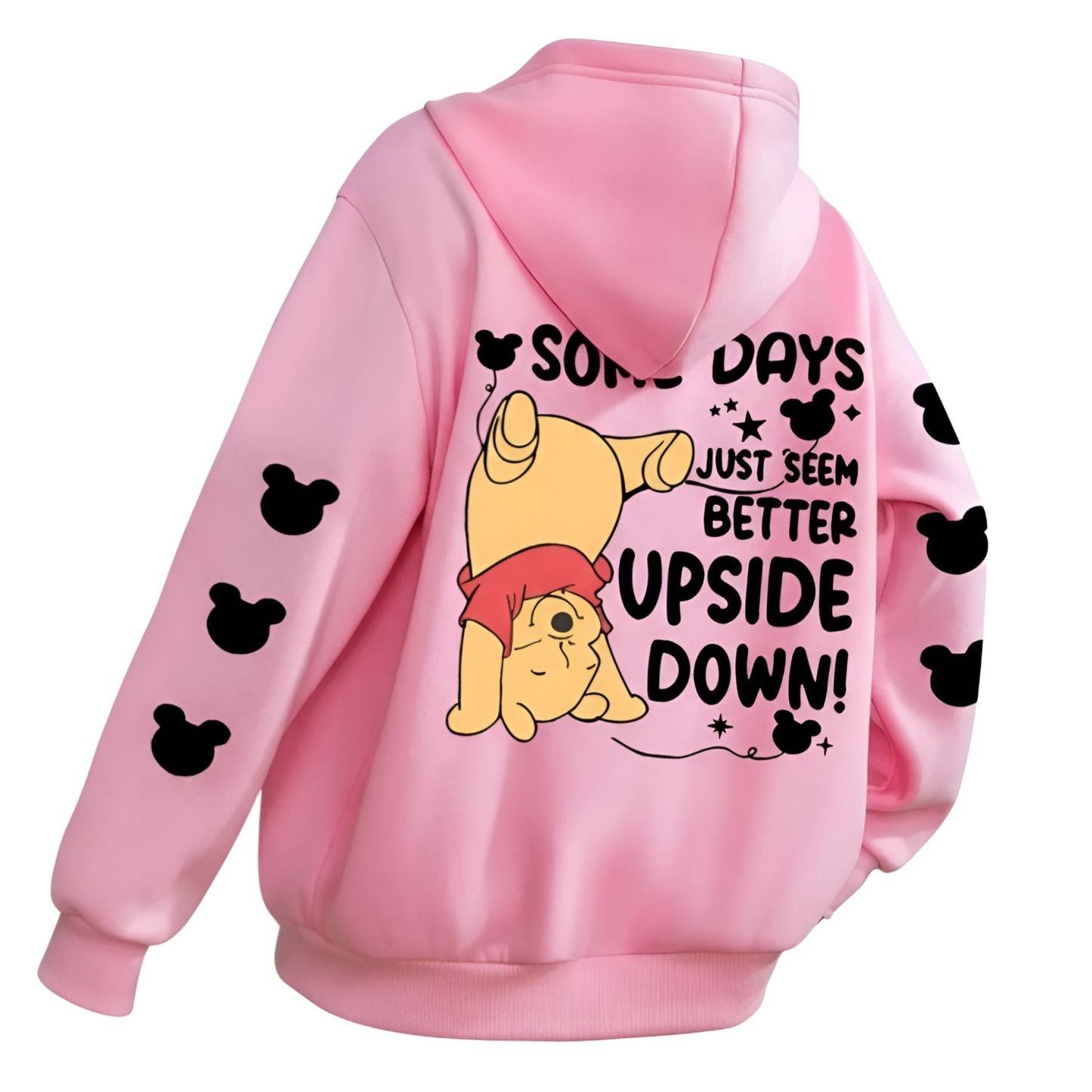 Some Days Just Seem Upside Cartoon Print Pullover Hooded