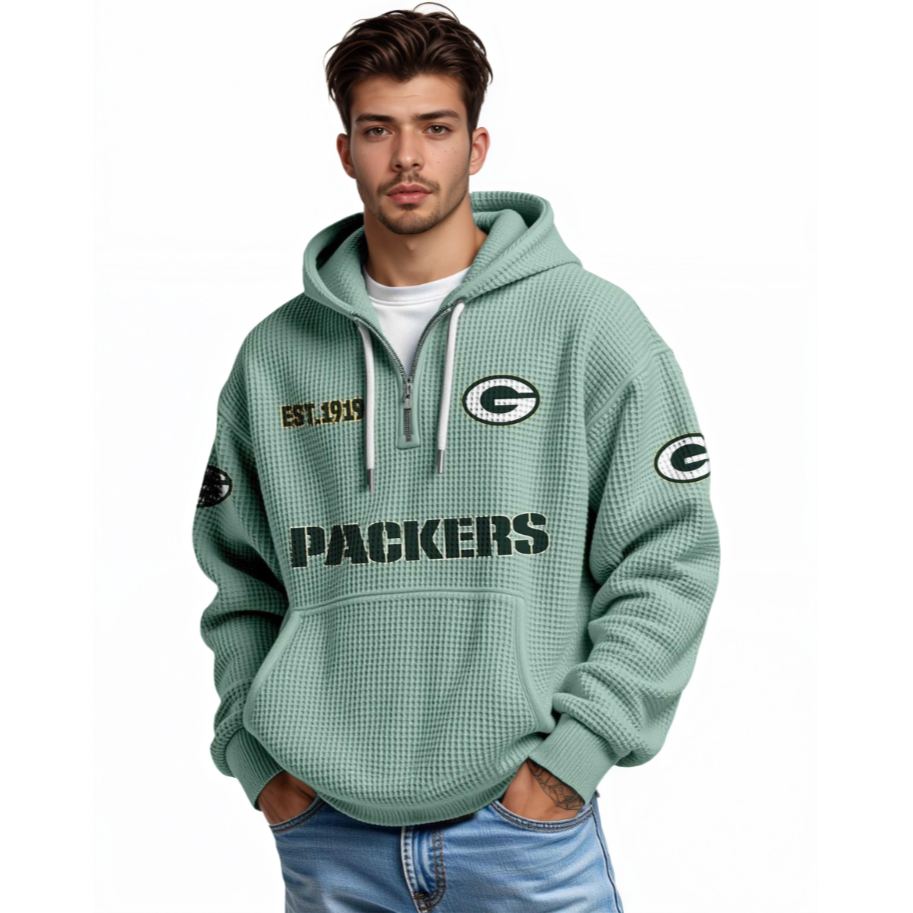 Packers EST 1919 Waffle Quarter Zip Hoodie