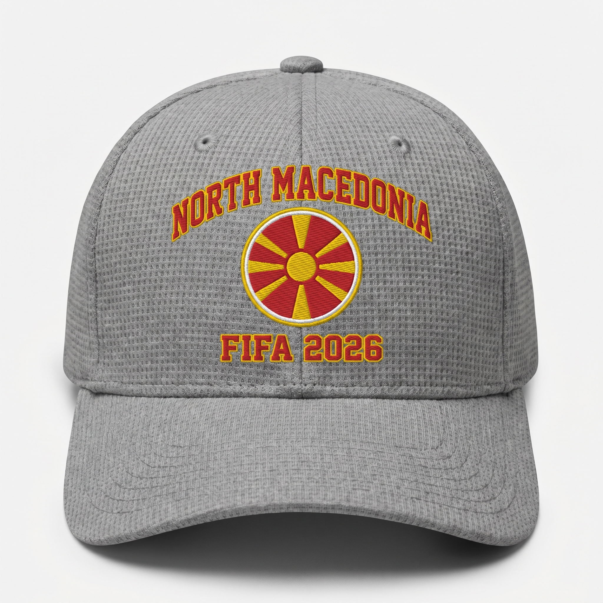 FIFA 2026 North Macedonia Waffle Knit Cap in Gray