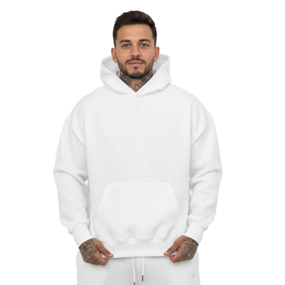 Rhinestone Hoodie And Sweatpant Set