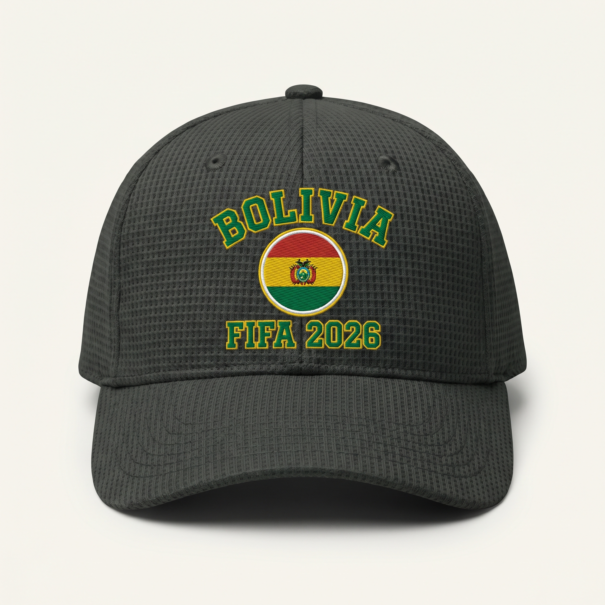 FIFA 2026 Bolivia Waffle Knit Cap in Dark Gray